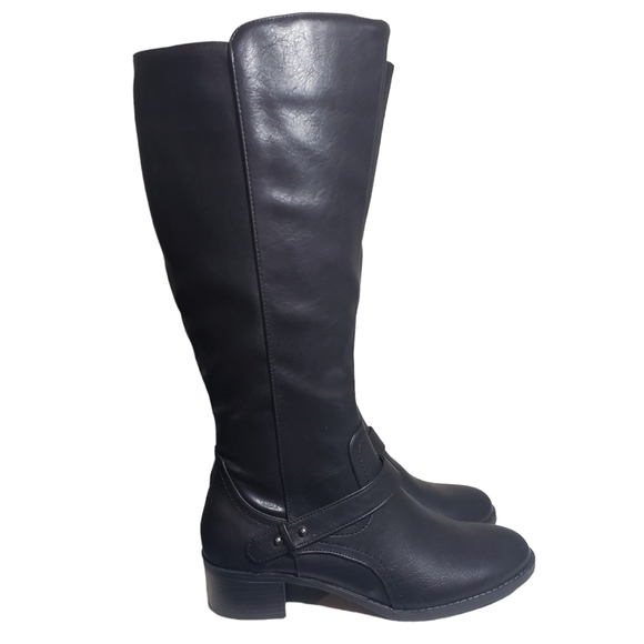 Easy Street Jewel Black Riding Boots Sz 9.5M - Picture 6 of 10